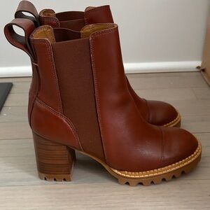 See By Chloe Women's Brown Leather Ankle Boots